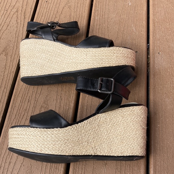 Michael Antonio black wedge heel espadrilles 4” size 8.5 - Picture 3 of 7